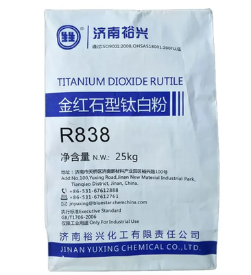 Bluestar Jinan Yuxing R838 ルーチルチタン二酸化物とSi-Al 無機 + 有機複合物 表面処理 水ベースのシステムで高い白さと優れた分散性
